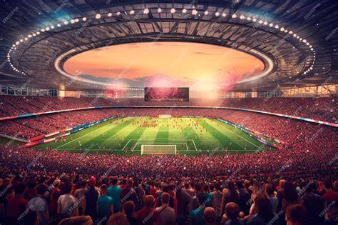Estadio lleno con hinchas y tribunas