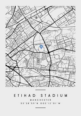 Mapa de ubicación del Etihad Stadium