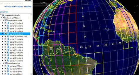 Zonas UTM visibles en Google Earth