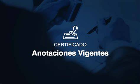 Certificado de anotaciones vigentes sin limitaciones