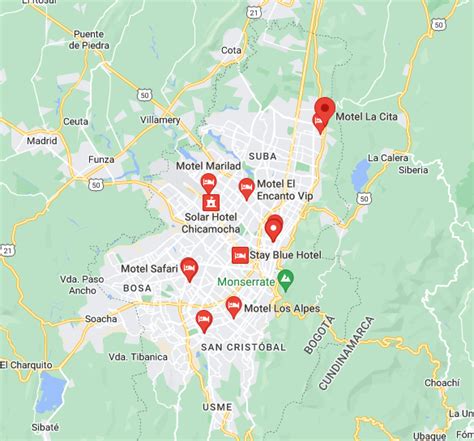 Mapa de moteles en Panamericana San Bernardo