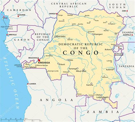 Mapa político de la República del Congo