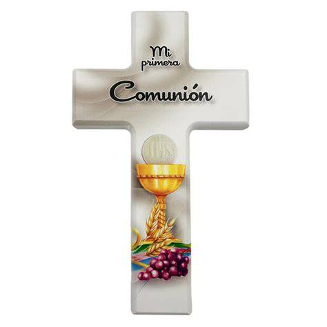Medalla religiosa y cruz para comunión