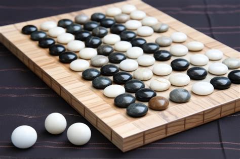 Tablero de Go con piedras blancas y negras