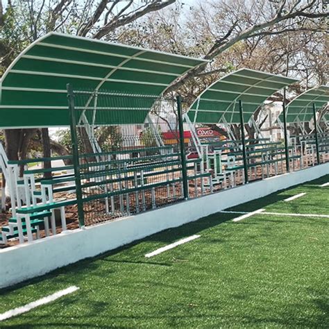banca fija techada para cancha deportiva