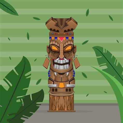 Diseño conceptual de Tiki sirviente vudú