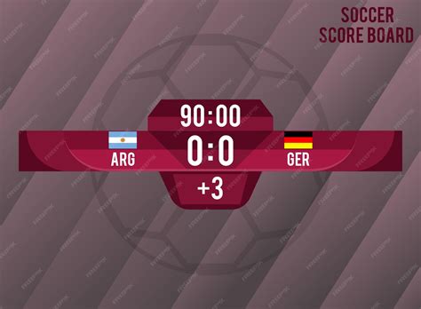 Marcador de fútbol en minuto diez