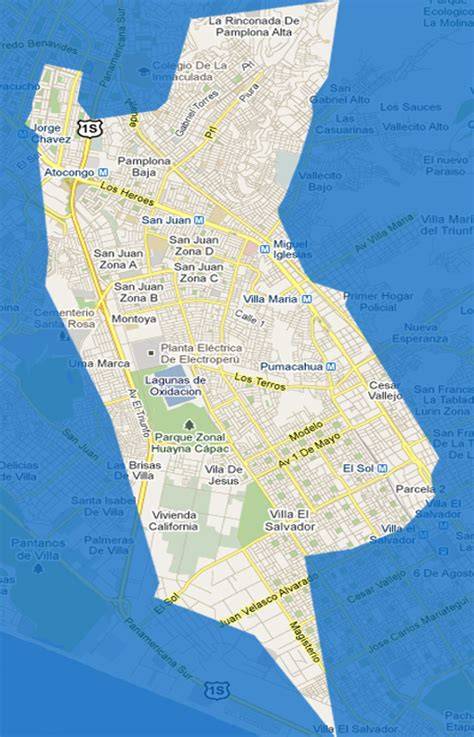 Mapa Panamericana Sur San Juan de Miraflores