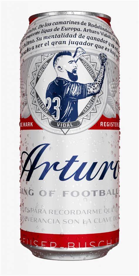 Arturo Vidal en lata Budweiser Be a King