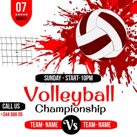 Plantilla de cartel para torneo de voleibol