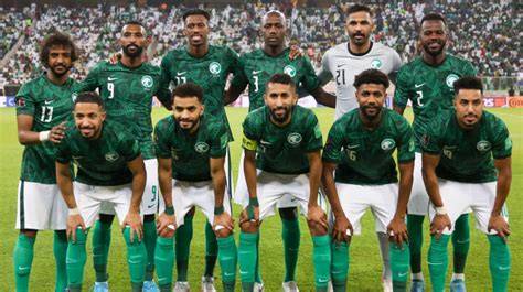 Selección de Arabia Saudita antes de un partido