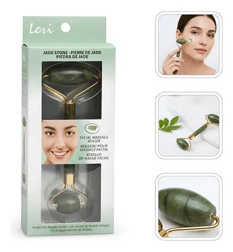 Rodillo facial de jade verde doble cabezal