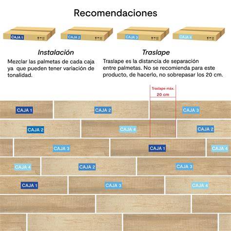 Esquema instalación cerámica rectangular traslapada