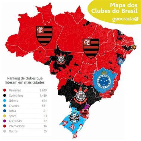 Mapa de clubes de fútbol en Brasil