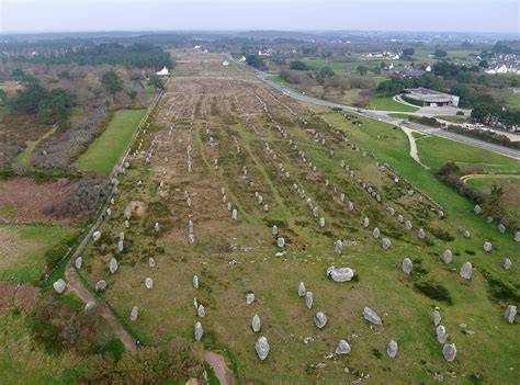 Alineamientos megalíticos de Carnac vista aérea