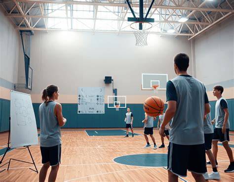 Entrenamiento escolar de baloncesto infantil