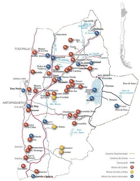 Mapa minero de Taltal y faena Panamericana
