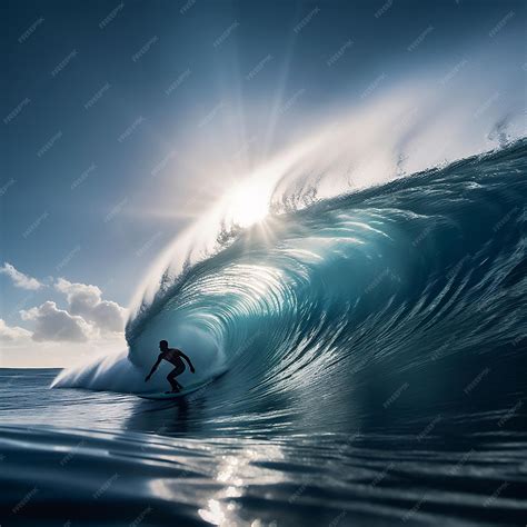 Surfista enfrentando una ola grande