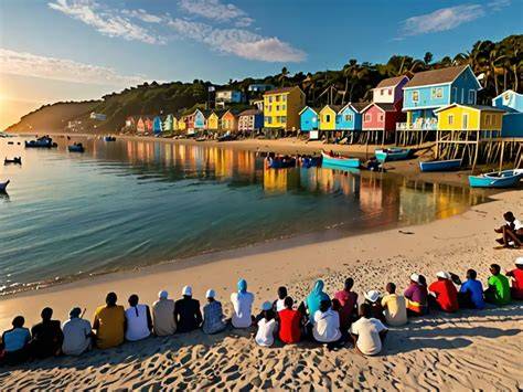 Comunidad costera junto al mar