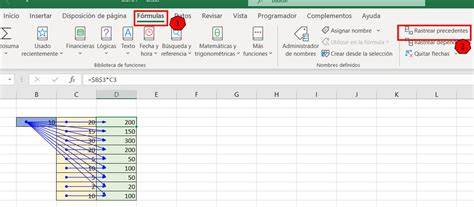 Flechas de precedentes y dependientes en Excel