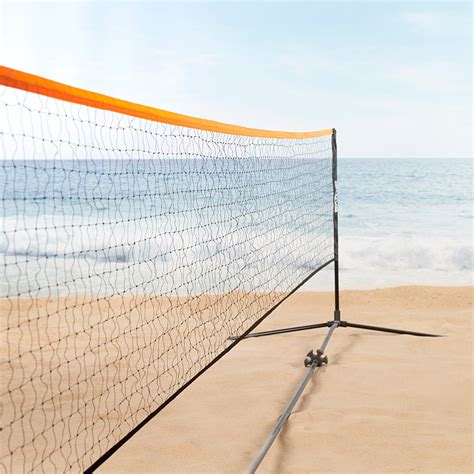 red portátil de voleibol en playa