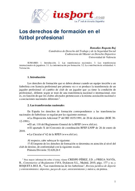 Derechos de formación en el fútbol