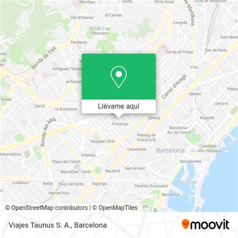 Mapa de oficinas Viajes Taunus Barcelona