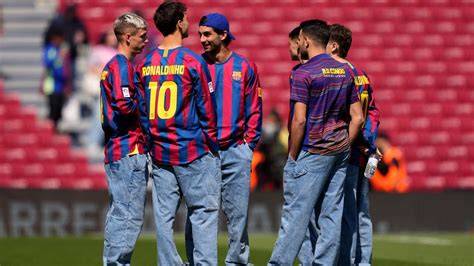 Ronaldinho con la camiseta del Barcelona