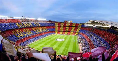Camp Nou durante un partido de Champions League