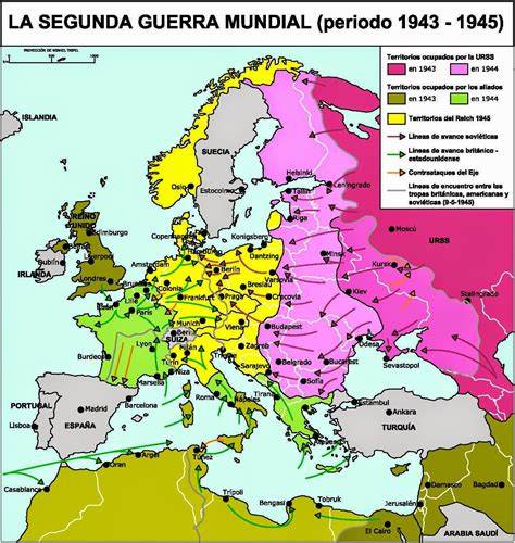 Mapa ilustrado de la Segunda Guerra Mundial