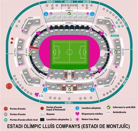 Mapa de precios del Estadi Olímpic Lluís Companys