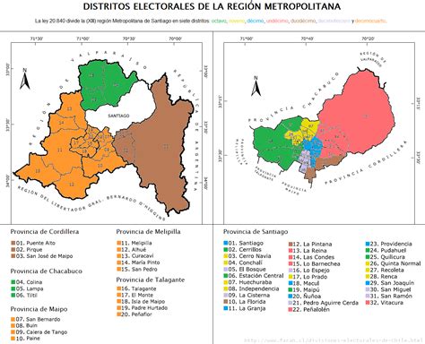 Mapa de distritos y circunscripciones electorales de Chile