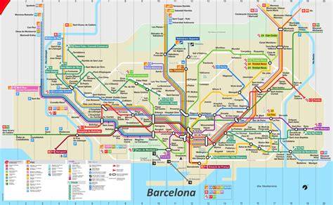 Mapa de transporte público de Barcelona