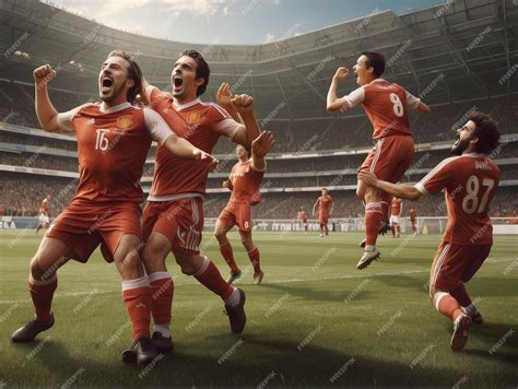 Jugadores de fútbol inclusivo celebrando un gol