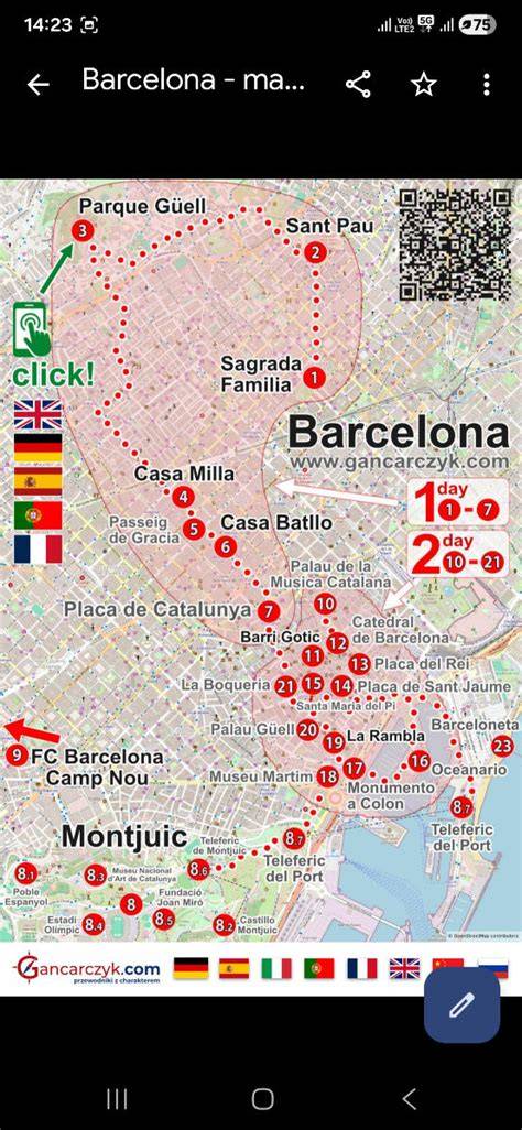 Mapa de oficinas turísticas de Barcelona
