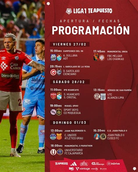 Programación quinta fecha Liga 1 2026