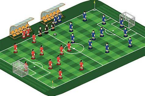 equipo de fútbol en partido 3D