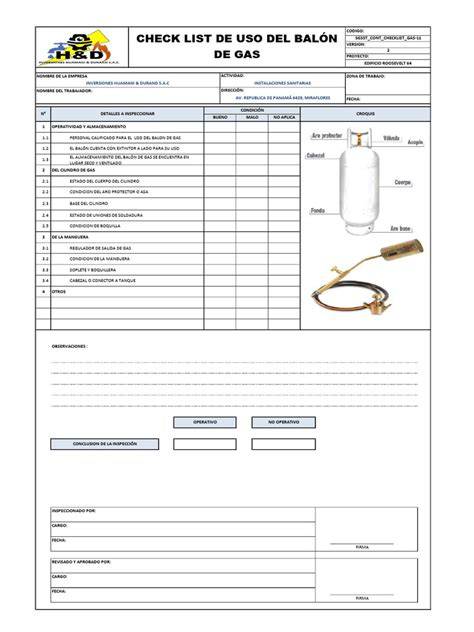 Inspección de balón de gas usado