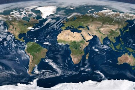 Mapa mundial satelital con continentes