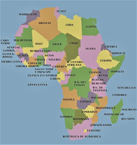 Mapa político de África con países
