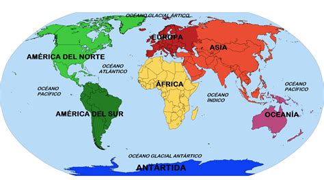 Mapa mudo mundial por continentes