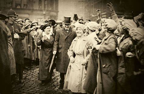 Manifestación histórica de sufragistas británicas