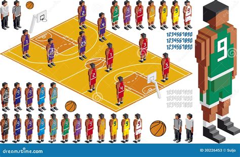 Equipo de baloncesto con cinco titulares y siete suplentes