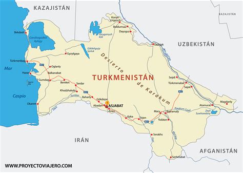 Mapa de Turkmenistán y control de internet