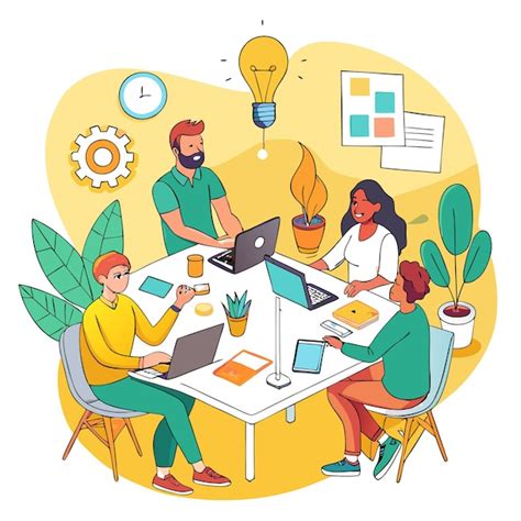 Equipo colaborando alrededor de objetivos