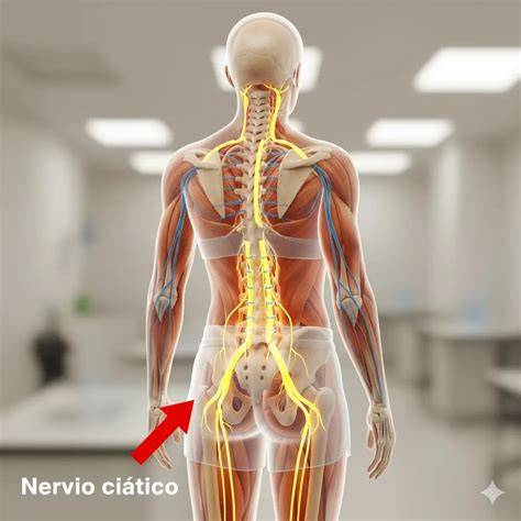 anatomía columna lumbar y nervio ciático