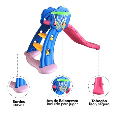 Columpio resbalín aro de básquetbol infantil