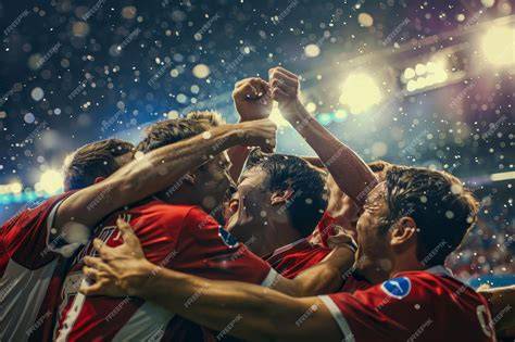Equipo de fútbol celebrando clasificación europea