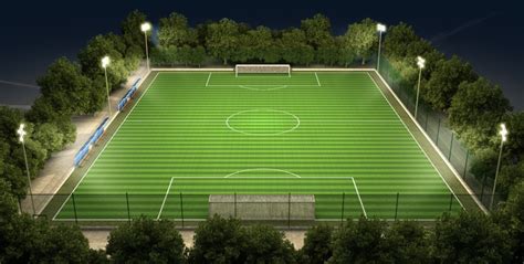 Cancha de futbolito con iluminación LED