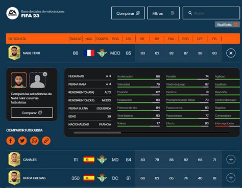 Base de datos de cartas FIFA 17